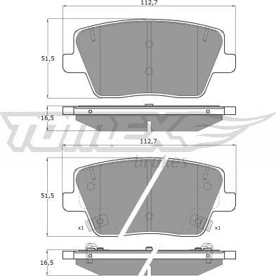 TOMEX brakes TX 19-61 - Bremžu uzliku kompl., Disku bremzes autospares.lv