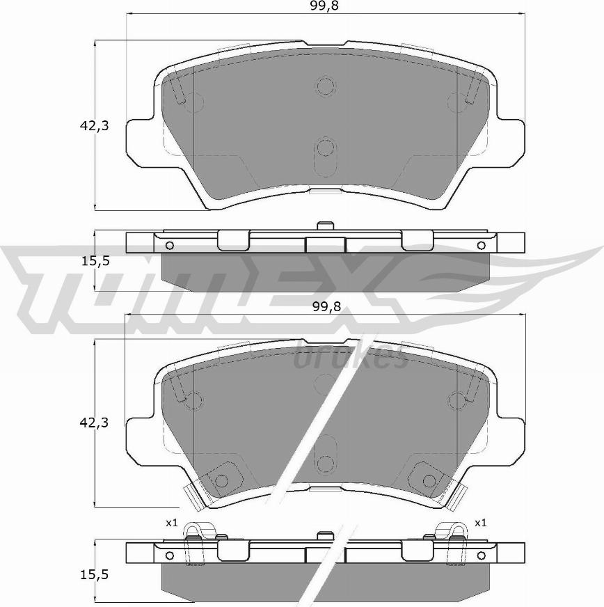 TOMEX brakes TX 19-67 - Bremžu uzliku kompl., Disku bremzes www.autospares.lv