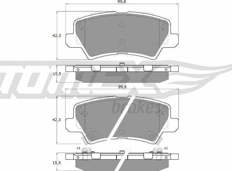 TOMEX brakes TX 19-67 - Bremžu uzliku kompl., Disku bremzes www.autospares.lv