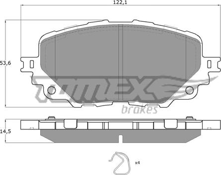 TOMEX brakes TX 19-04 - Bremžu uzliku kompl., Disku bremzes www.autospares.lv