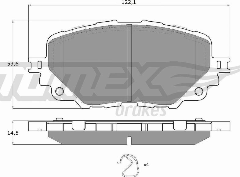 TOMEX brakes TX 19-04 - Bremžu uzliku kompl., Disku bremzes www.autospares.lv