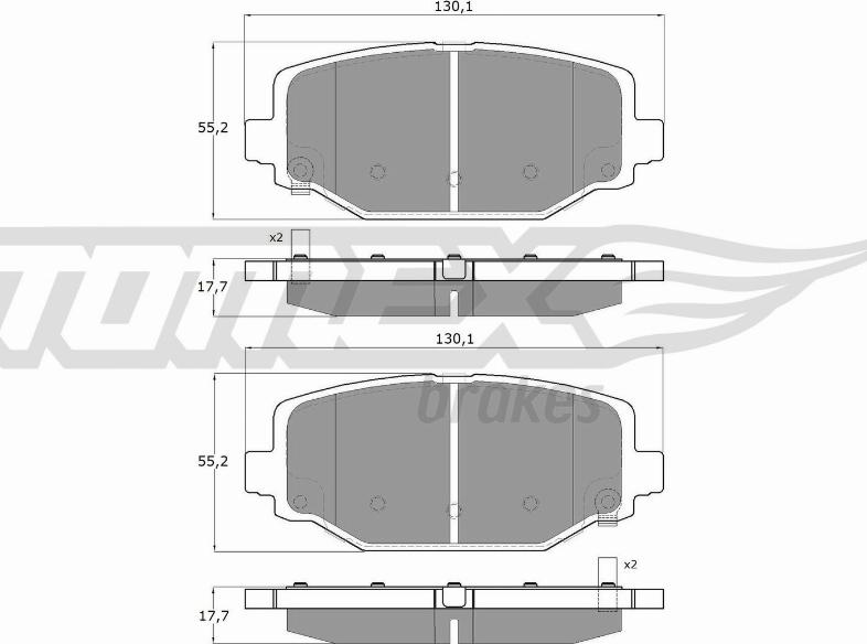 TOMEX brakes TX 19-05 - Bremžu uzliku kompl., Disku bremzes www.autospares.lv