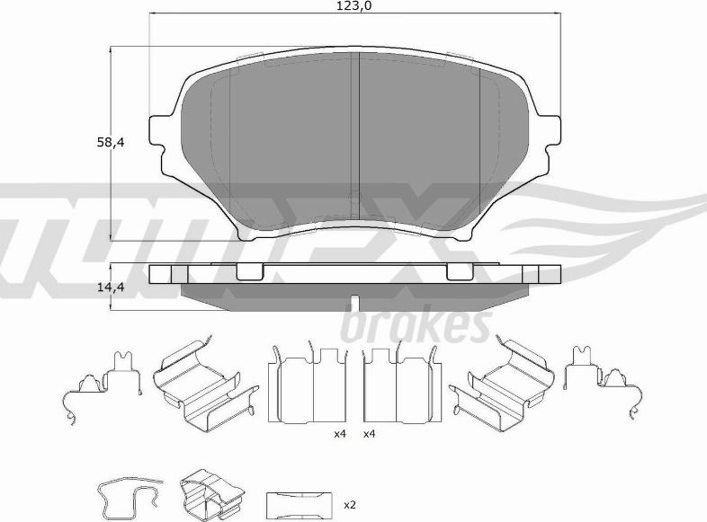 TOMEX brakes TX 19-02 - Bremžu uzliku kompl., Disku bremzes www.autospares.lv