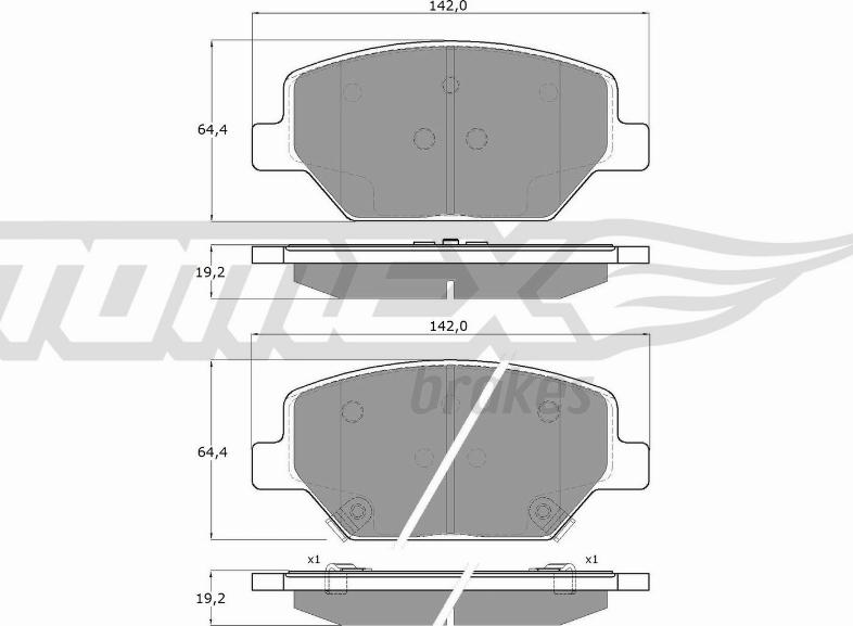 TOMEX brakes TX 19-10 - Bremžu uzliku kompl., Disku bremzes www.autospares.lv