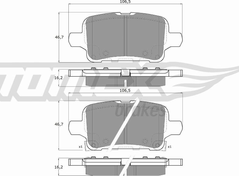 TOMEX brakes TX 19-11 - Bremžu uzliku kompl., Disku bremzes autospares.lv