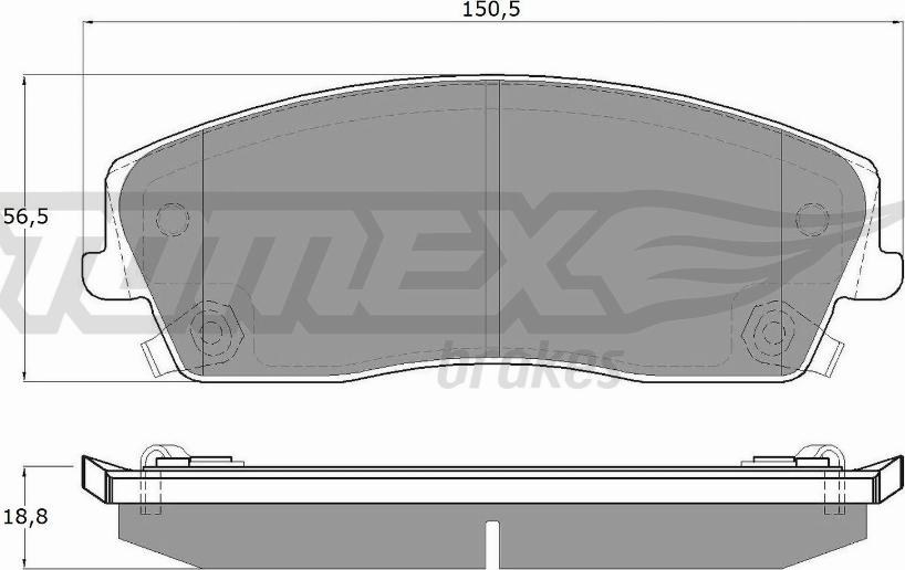 TOMEX brakes TX 19-18 - Bremžu uzliku kompl., Disku bremzes www.autospares.lv