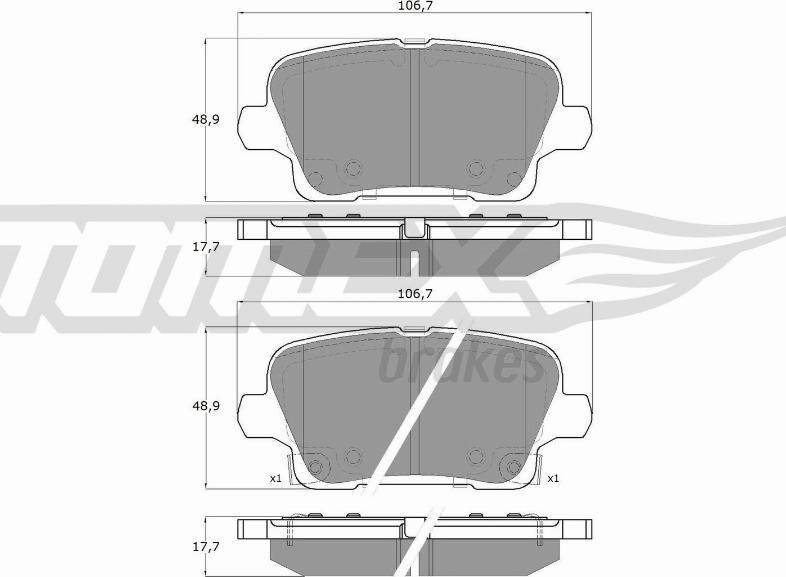 TOMEX brakes TX 19-12 - Bremžu uzliku kompl., Disku bremzes www.autospares.lv