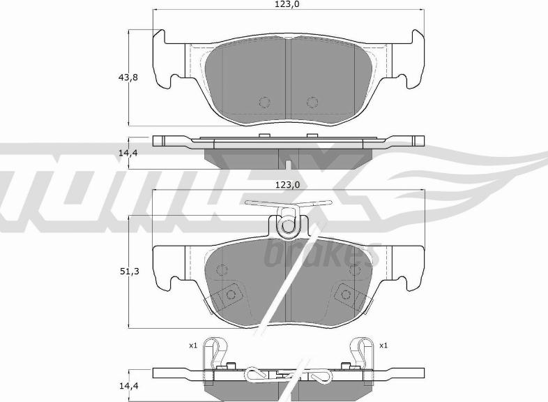 TOMEX brakes TX 19-89 - Тормозные колодки, дисковые, комплект www.autospares.lv