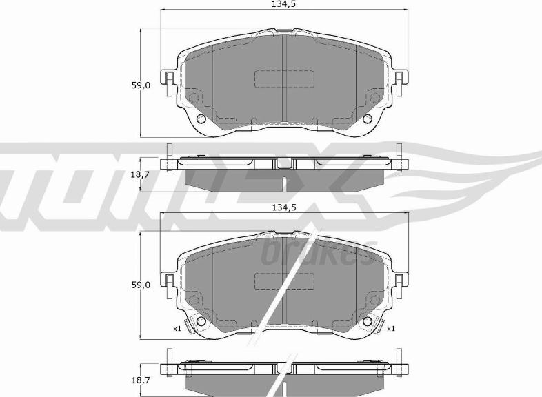 TOMEX brakes TX 19-82 - Bremžu uzliku kompl., Disku bremzes www.autospares.lv