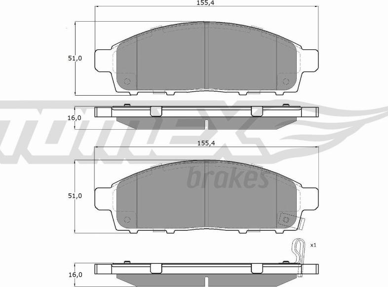 TOMEX brakes TX 19-31 - Bremžu uzliku kompl., Disku bremzes www.autospares.lv