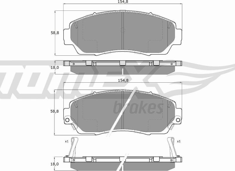 TOMEX brakes TX 19-33 - Brake Pad Set, disc brake www.autospares.lv