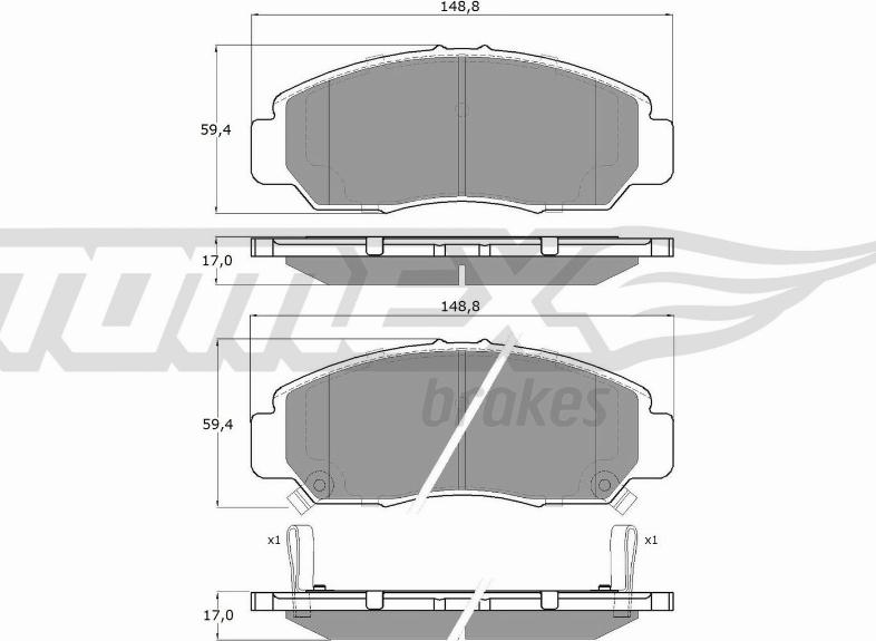 TOMEX brakes TX 19-32 - Тормозные колодки, дисковые, комплект www.autospares.lv