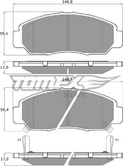 TOMEX brakes TX 19-32 - Тормозные колодки, дисковые, комплект www.autospares.lv