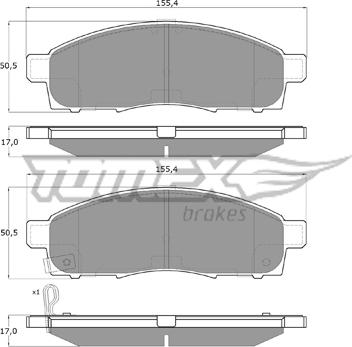 TOMEX brakes TX 19-37 - Bremžu uzliku kompl., Disku bremzes www.autospares.lv