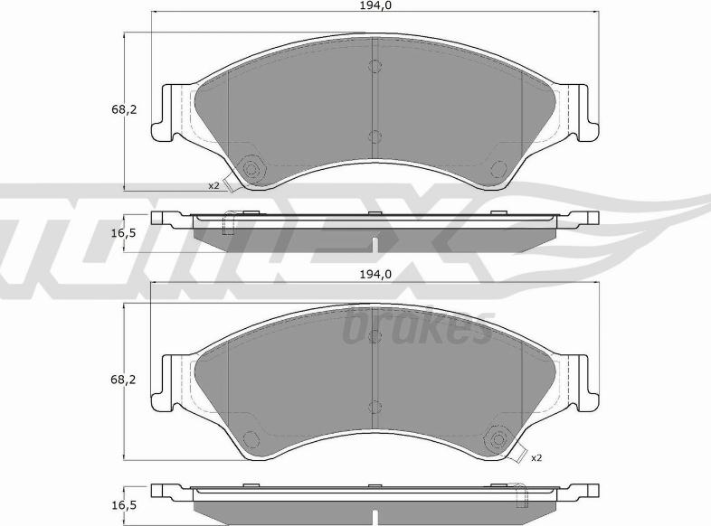 TOMEX brakes TX 19-22 - Bremžu uzliku kompl., Disku bremzes autospares.lv