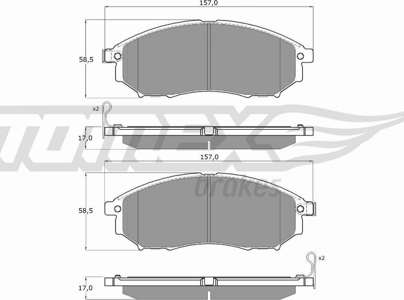 TOMEX brakes TX 19-27 - Bremžu uzliku kompl., Disku bremzes www.autospares.lv