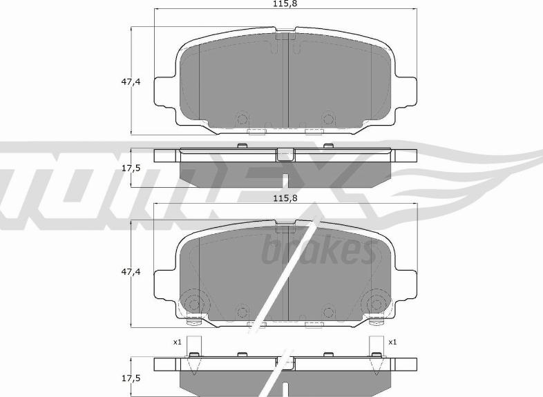 TOMEX brakes TX 19-79 - Bremžu uzliku kompl., Disku bremzes www.autospares.lv