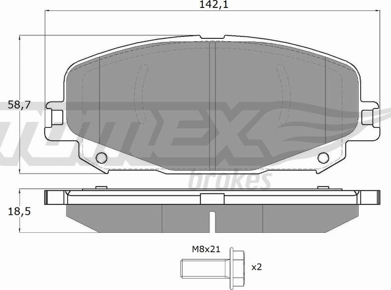 TOMEX brakes TX 19-74 - Bremžu uzliku kompl., Disku bremzes www.autospares.lv