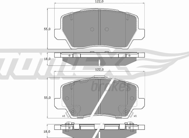 TOMEX brakes TX 19-75 - Bremžu uzliku kompl., Disku bremzes autospares.lv