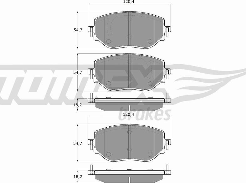 TOMEX brakes TX 19-76 - Тормозные колодки, дисковые, комплект www.autospares.lv