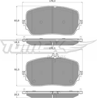 TOMEX brakes TX 19-78 - Bremžu uzliku kompl., Disku bremzes www.autospares.lv