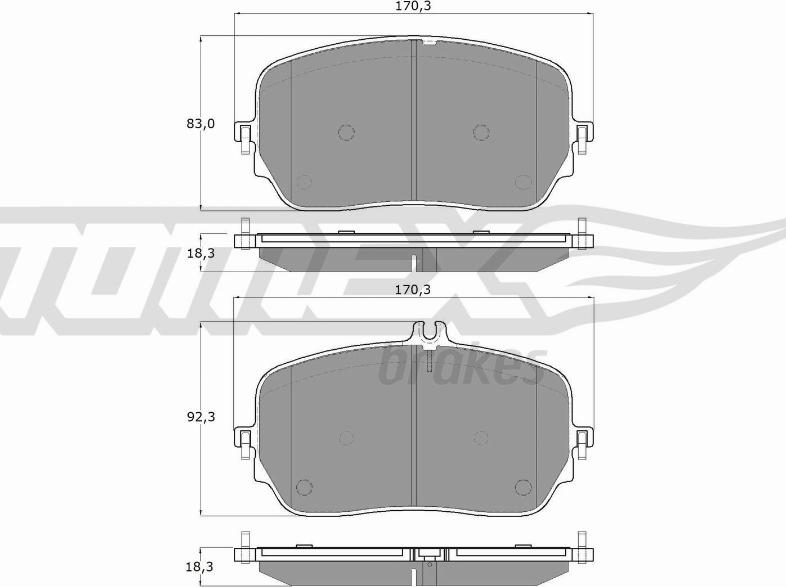 TOMEX brakes TX 19-78 - Bremžu uzliku kompl., Disku bremzes www.autospares.lv