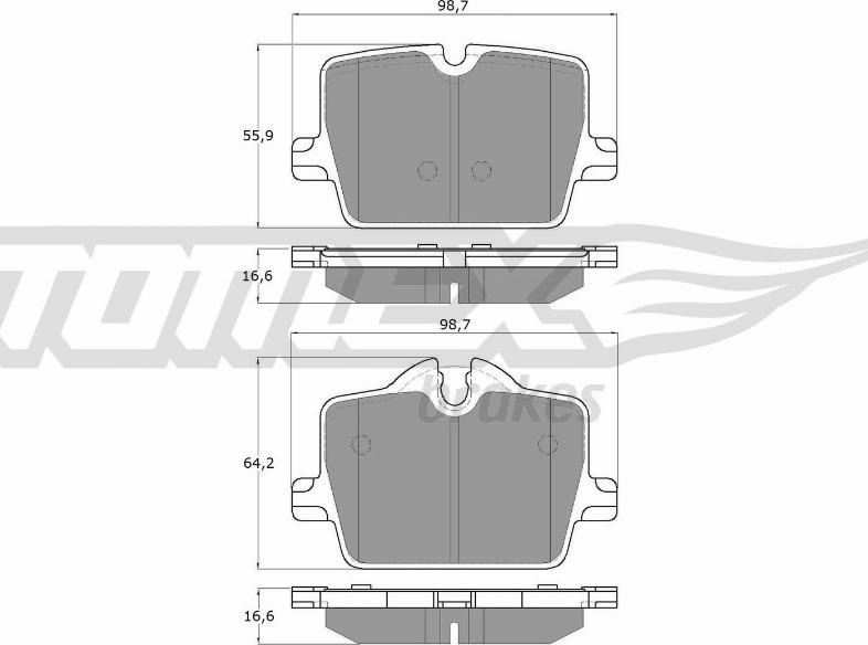 TOMEX brakes TX 19-73 - Bremžu uzliku kompl., Disku bremzes www.autospares.lv