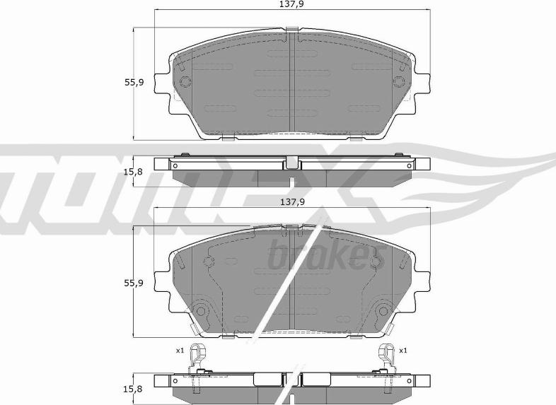 TOMEX brakes TX 19-77 - Bremžu uzliku kompl., Disku bremzes www.autospares.lv