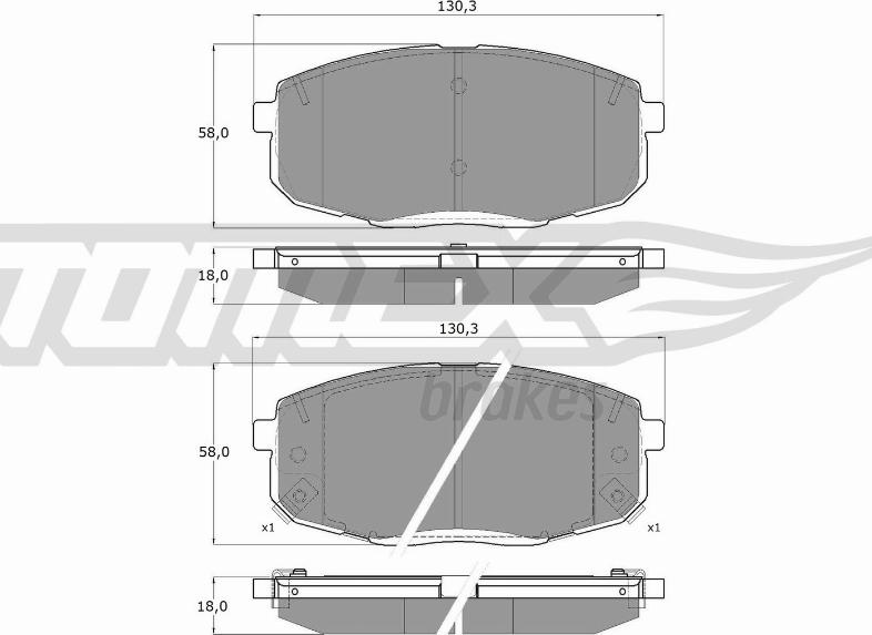 TOMEX brakes TX 14-991 - Bremžu uzliku kompl., Disku bremzes www.autospares.lv