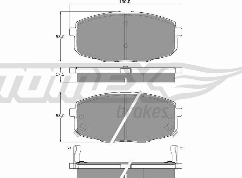 TOMEX brakes TX 14-99 - Тормозные колодки, дисковые, комплект www.autospares.lv