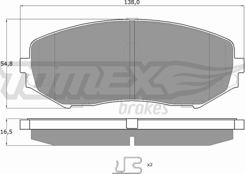 TOMEX brakes TX 14-92 - Bremžu uzliku kompl., Disku bremzes www.autospares.lv