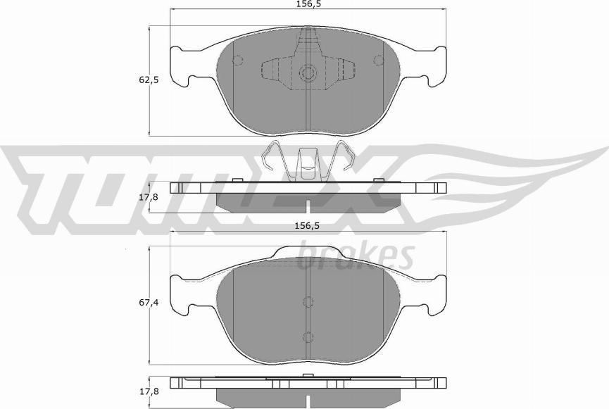 TOMEX brakes TX 14-49 - Тормозные колодки, дисковые, комплект www.autospares.lv