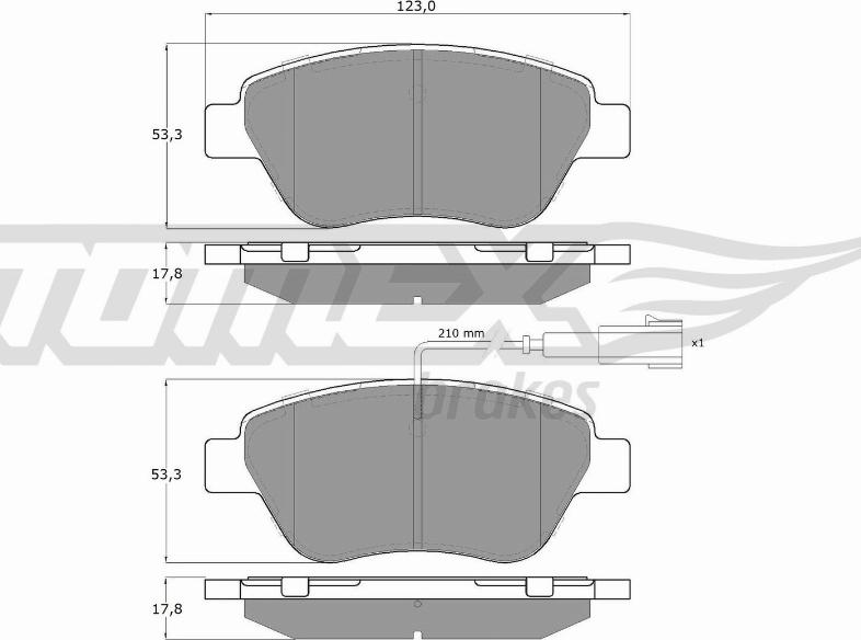 TOMEX brakes TX 14-44 - Brake Pad Set, disc brake www.autospares.lv