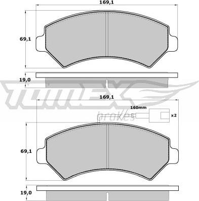 TOMEX brakes TX 14-401 - Bremžu uzliku kompl., Disku bremzes autospares.lv