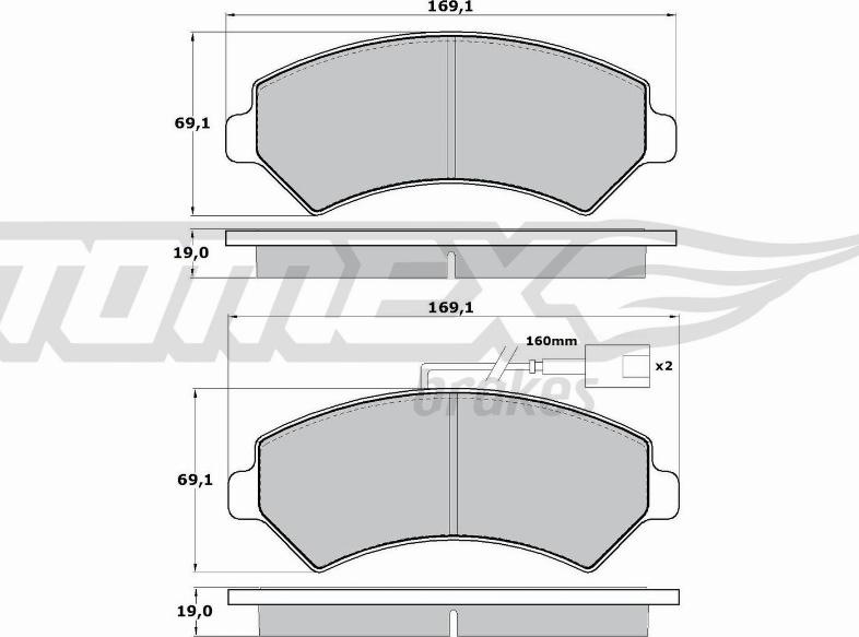 TOMEX brakes TX 14-401 - Bremžu uzliku kompl., Disku bremzes autospares.lv