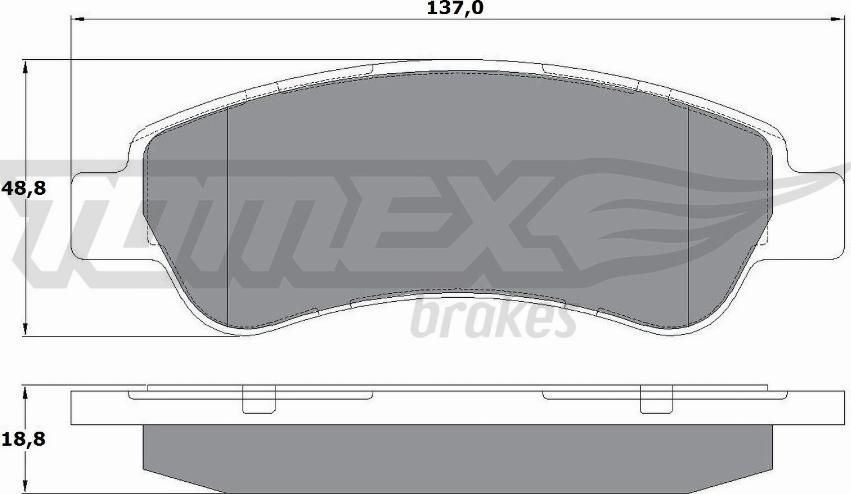 TOMEX brakes TX 14-411 - Brake Pad Set, disc brake www.autospares.lv