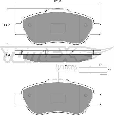 TOMEX brakes TX 14-42 - Bremžu uzliku kompl., Disku bremzes autospares.lv