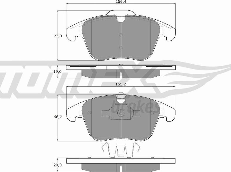 TOMEX brakes TX 14-47 - Bremžu uzliku kompl., Disku bremzes www.autospares.lv