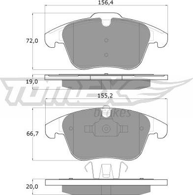 TOMEX brakes TX 14-47 - Bremžu uzliku kompl., Disku bremzes autospares.lv