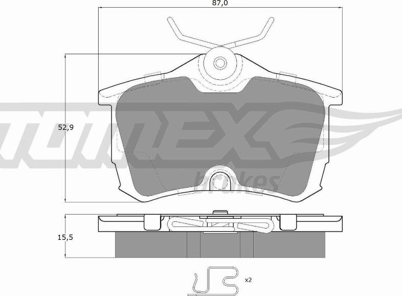 TOMEX brakes TX 14-51 - Bremžu uzliku kompl., Disku bremzes autospares.lv