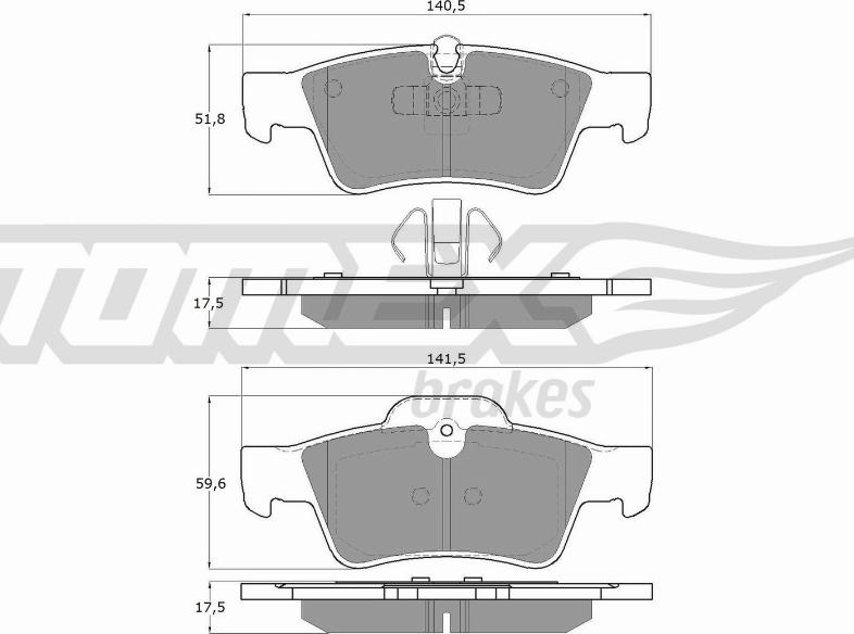 TOMEX brakes TX 14-58 - Bremžu uzliku kompl., Disku bremzes www.autospares.lv