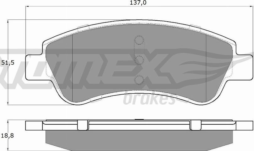 TOMEX brakes TX 14-64 - Brake Pad Set, disc brake www.autospares.lv