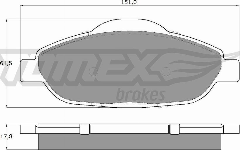 TOMEX brakes TX 14-66 - Bremžu uzliku kompl., Disku bremzes autospares.lv