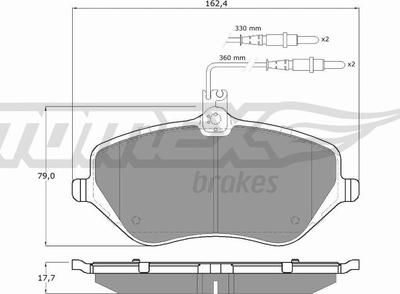 TOMEX brakes TX 14-68 - Brake Pad Set, disc brake www.autospares.lv