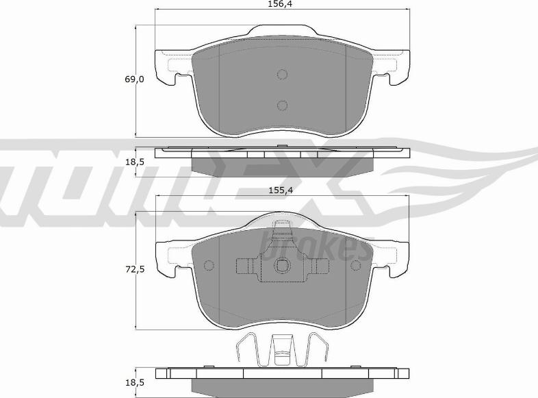 TOMEX brakes TX 14-04 - Bremžu uzliku kompl., Disku bremzes www.autospares.lv