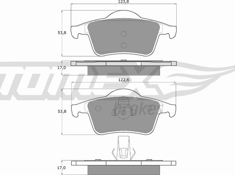 TOMEX brakes TX 14-05 - Bremžu uzliku kompl., Disku bremzes autospares.lv