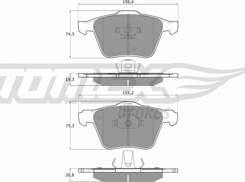 TOMEX brakes TX 14-06 - Тормозные колодки, дисковые, комплект www.autospares.lv