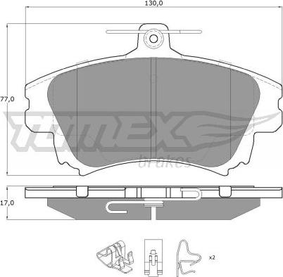 TOMEX brakes TX 14-03 - Bremžu uzliku kompl., Disku bremzes www.autospares.lv