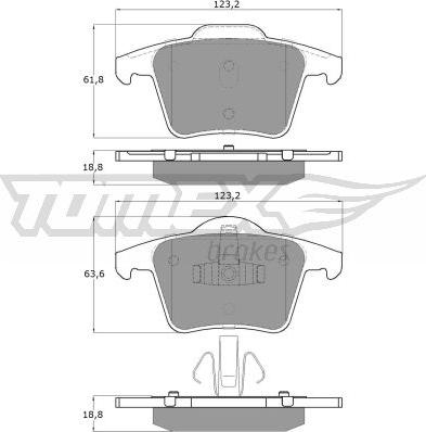 TOMEX brakes TX 14-07 - Bremžu uzliku kompl., Disku bremzes www.autospares.lv