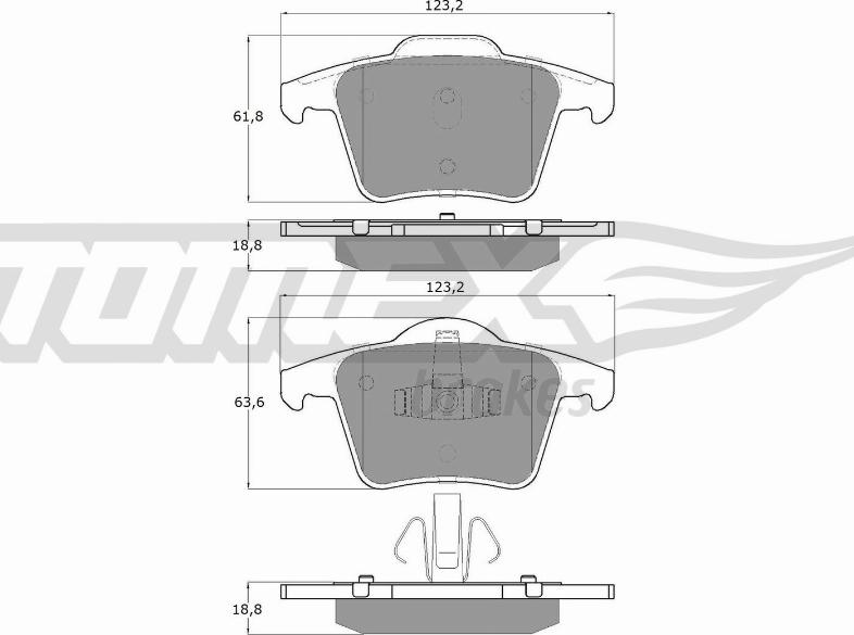 TOMEX brakes TX 14-07 - Bremžu uzliku kompl., Disku bremzes www.autospares.lv